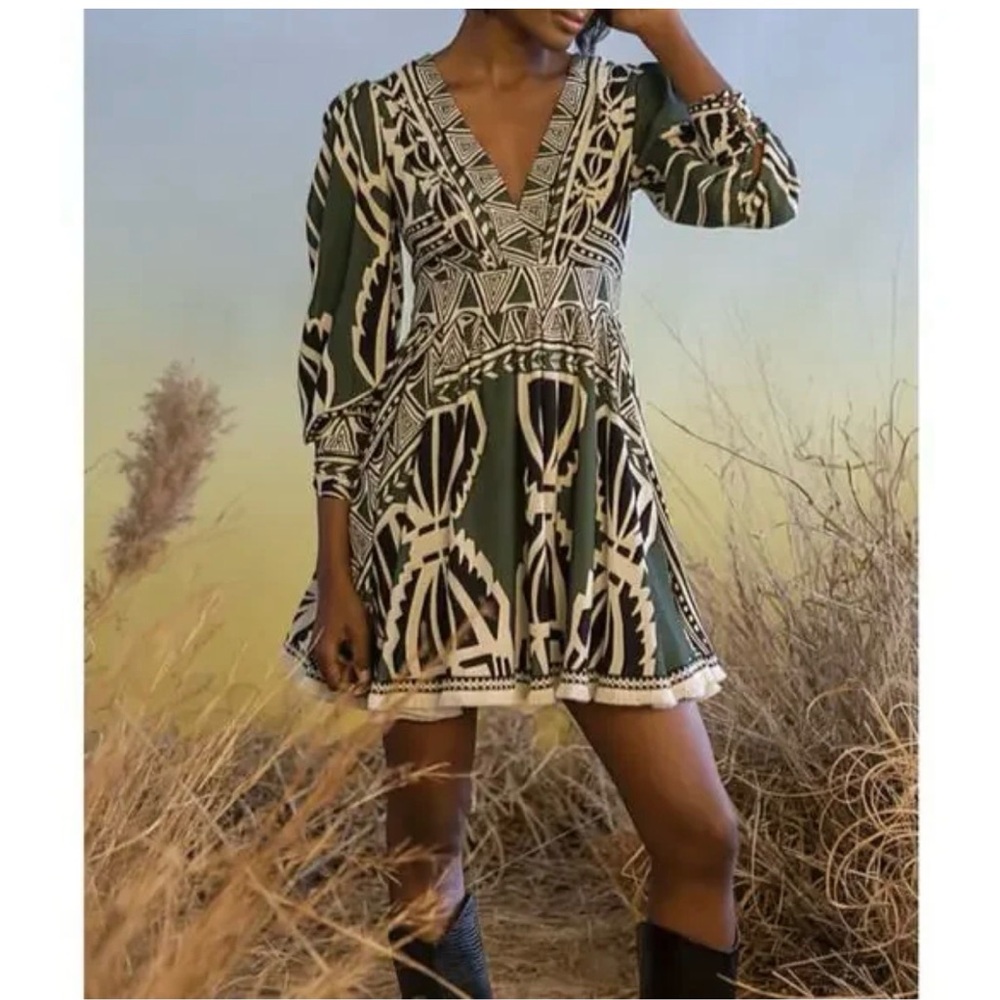 PatBO Emerald Fringe Dress sz 6 NWT